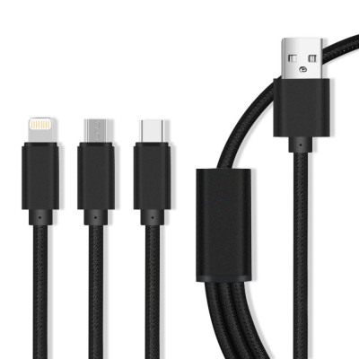 Cabo USB-A 2.0 / Micro USB-B Lightning USB-C