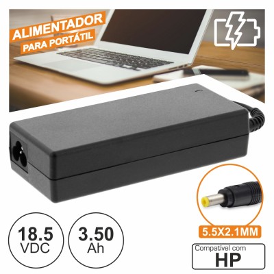 ALIMENTADOR P/ HP 18.5V 3.50A 65W 5.5X2.1MM
